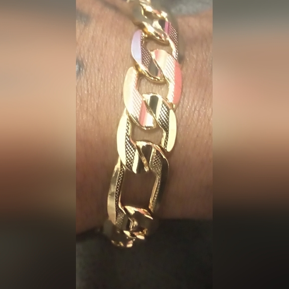 8" 14k Gold Men's Figaro Bracelet - Picture 8 of 8